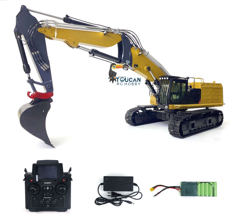 Toucanhobby C374 1/14 Metal RC Hydraulic RTR Demolition Excavator 3 Arms Cabin Lift 6 Way Valve PL18EV Controller Light Sound for Collectors