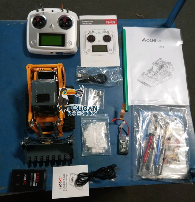Free Shipping Second Hand US Stock LESU 1/14 Aoue LT5 RC Hydraulic Skid-Steer Loader I6S Radio Battery Model