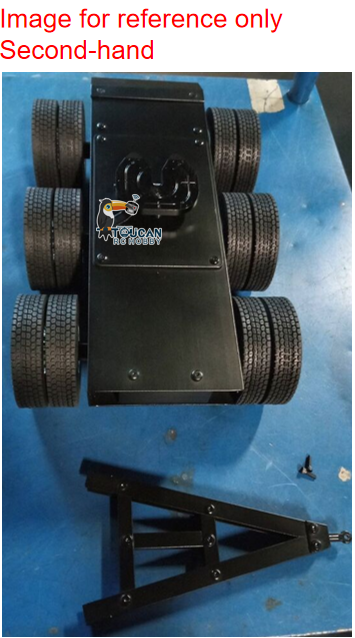 Second Hand US Stock Metal 3 Axles Trailer with Fifth-wheel Traction for 1/14 RC Truck LESU Car Model