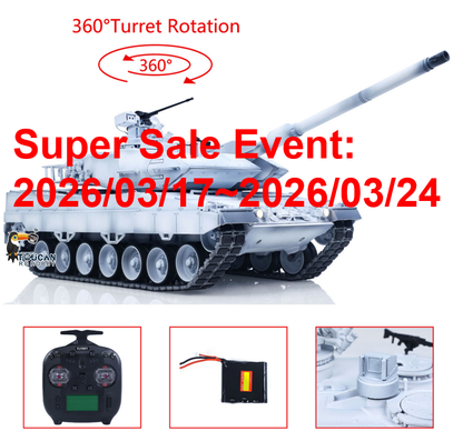 Flash Sale TOUCAN 1/16 Metal RC Tank 3889 German Leopard A6 Turret Electric Periscope 360 Rotation Barrel Recoil Elevation Battery RTR