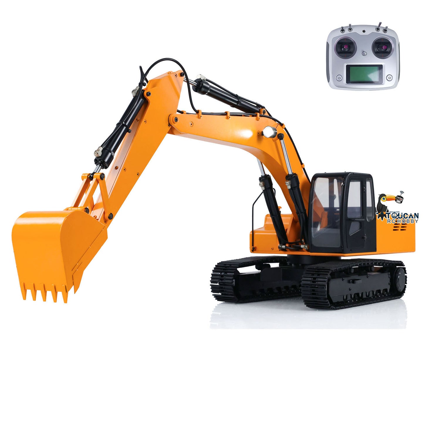 Yellow Assembled RC Excavator JDM 1/12 Scale