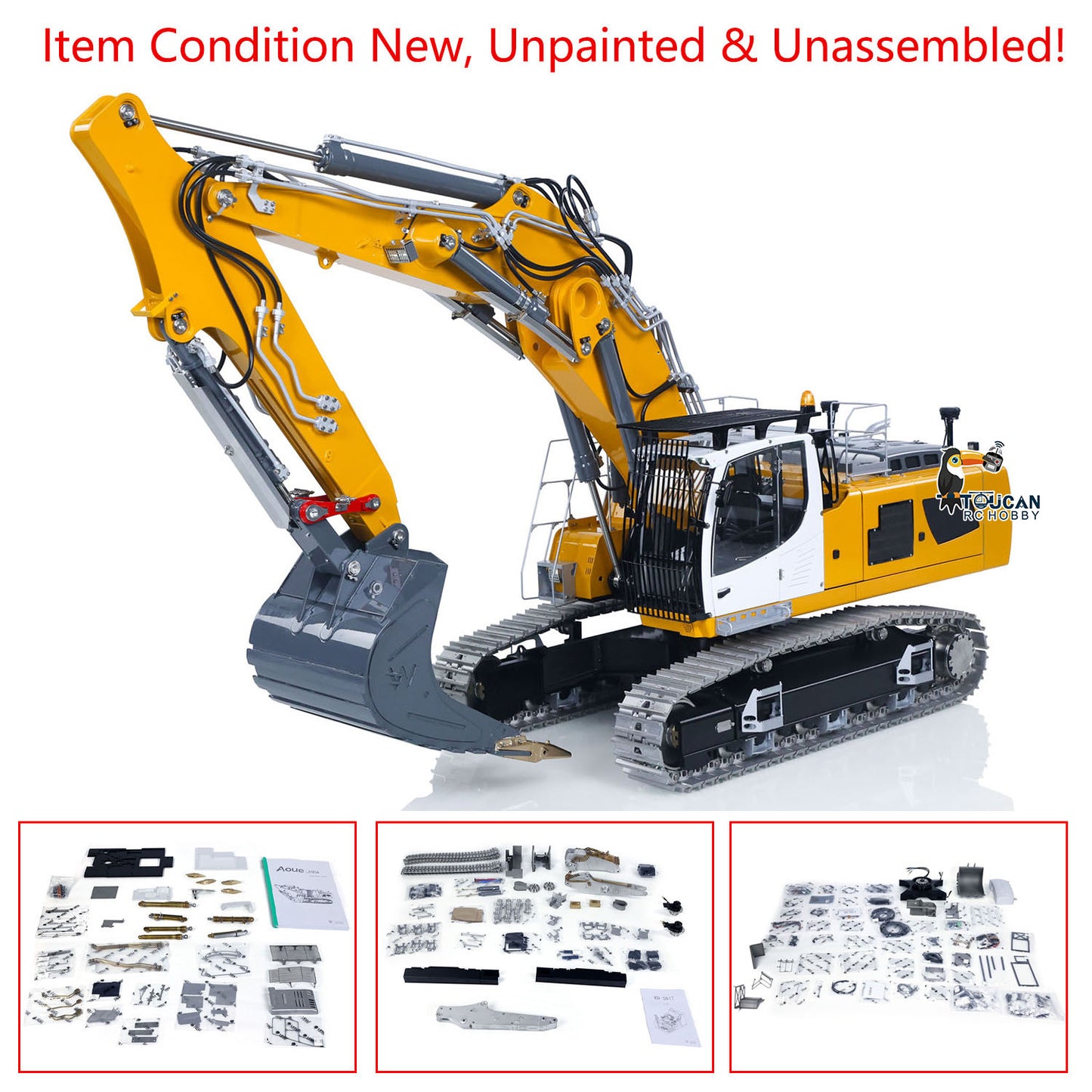 RC hydraulic excavator 1/14 LR956 three-section arm, dual pump hydraulic system