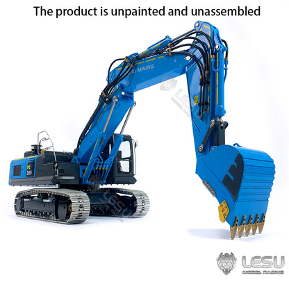 LESU 1/14 RC Hydraulic Unpainted Excavators 3 Arms Digger Model PC360 Electric Kits Cabin Roof Safety Net Metal Hydraulic Crusher