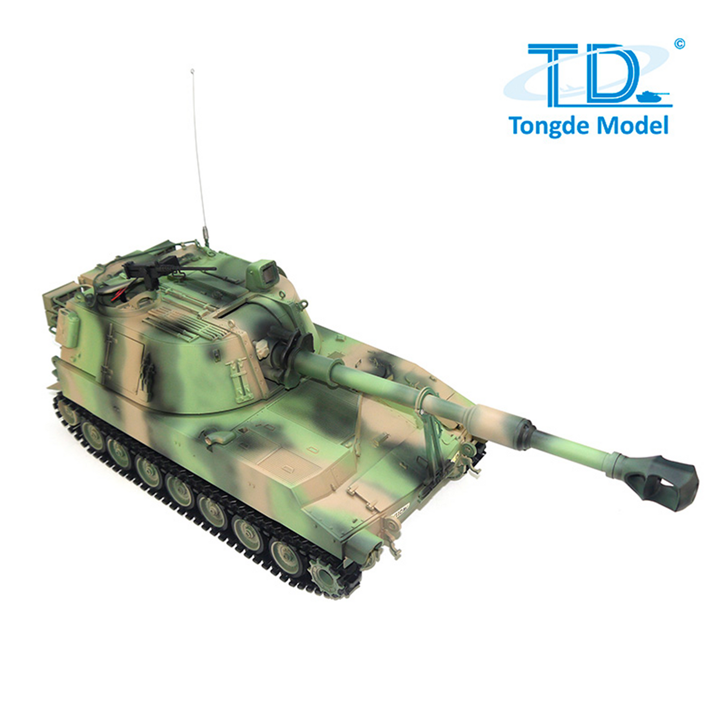 Tongde Model 1/16 M109A2 RC Tank RTR Self-propelled Howitzer Sound Light Metal Wheels Smoke BB Unit Barrel Recoil System