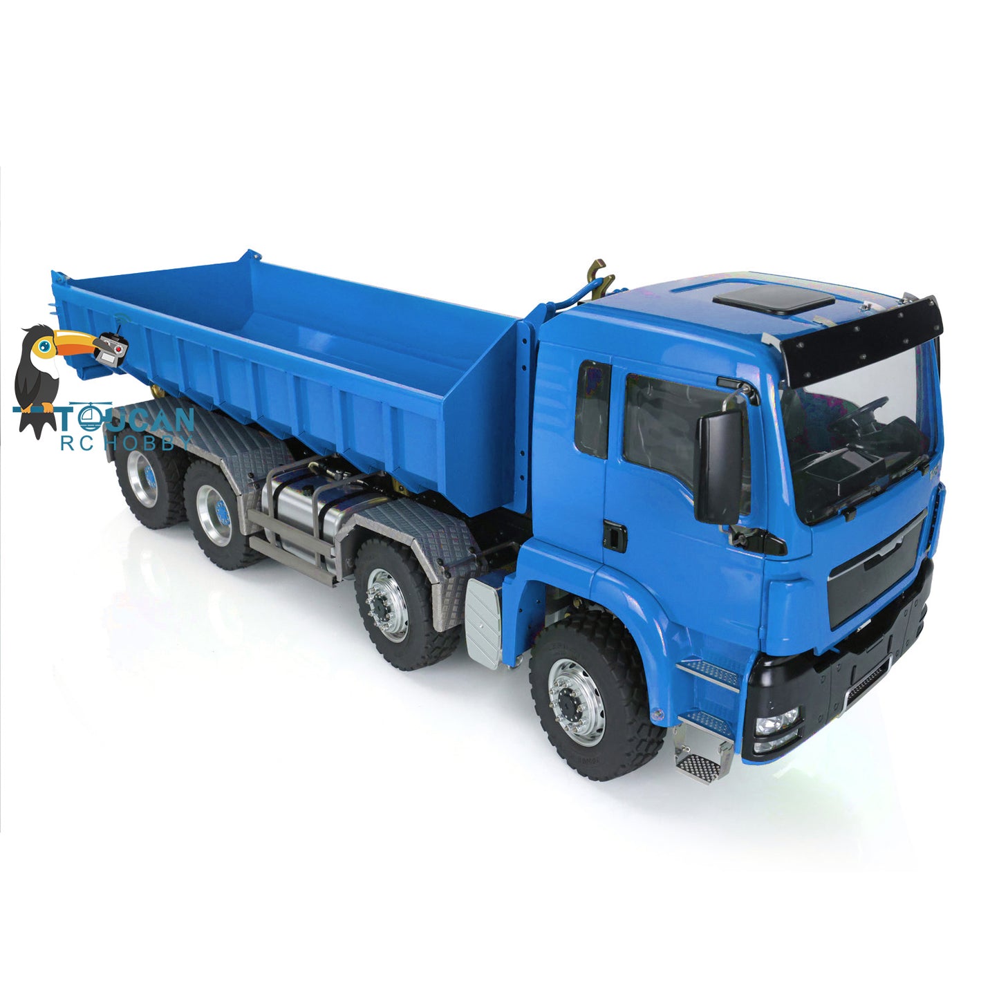 LESU 1/14 8x8 Metal Hydraulic RC Roll On Off Dump Truck 2 Speed Transmission FlySky I6S Radio Controller Sound Light System