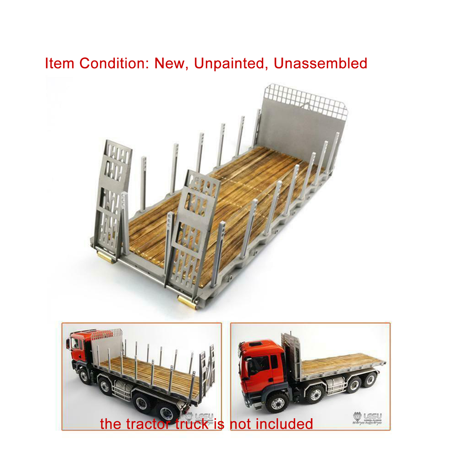 LESU 1/14 Hydraulic 8*8 Roll On/Off Tipper Parts Flat Bed Trailer Bucket Cylinder Valve Pump for Dumper Truck