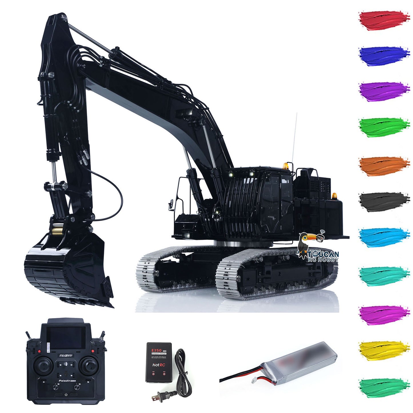 In Stock LESU Aoue ZX490 Metal 1/14 Remote Control Hydraulic Excavator Upgraded Heavy RC Digger Flysky Paladin PL18EV Lite Sound Smoke