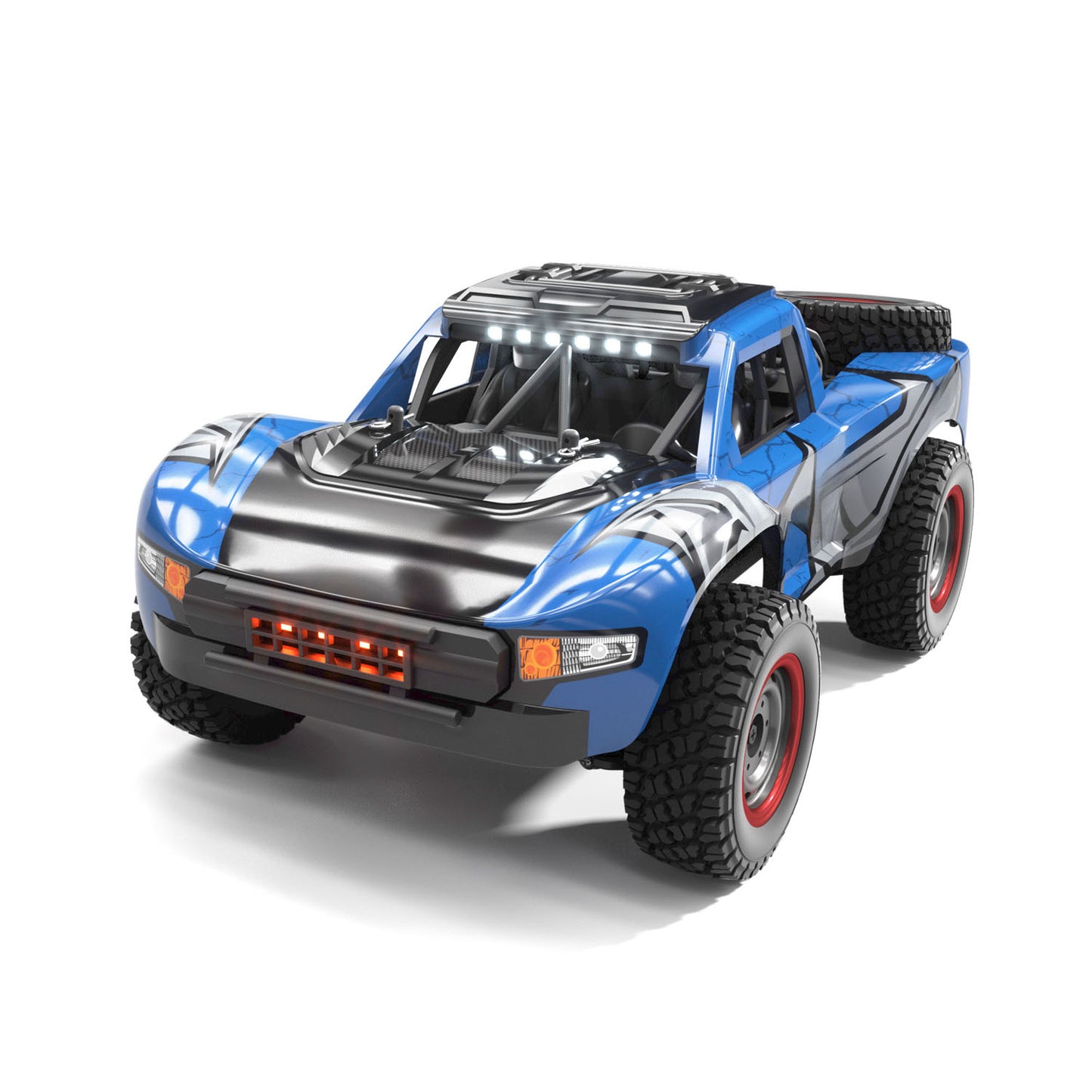 1/14 RC High Speed 48KM/H Off Road Vehicle Electric 4WD Remote Control Car Q130A Carbon Brush Motor 17G Servo LED Lights RTR