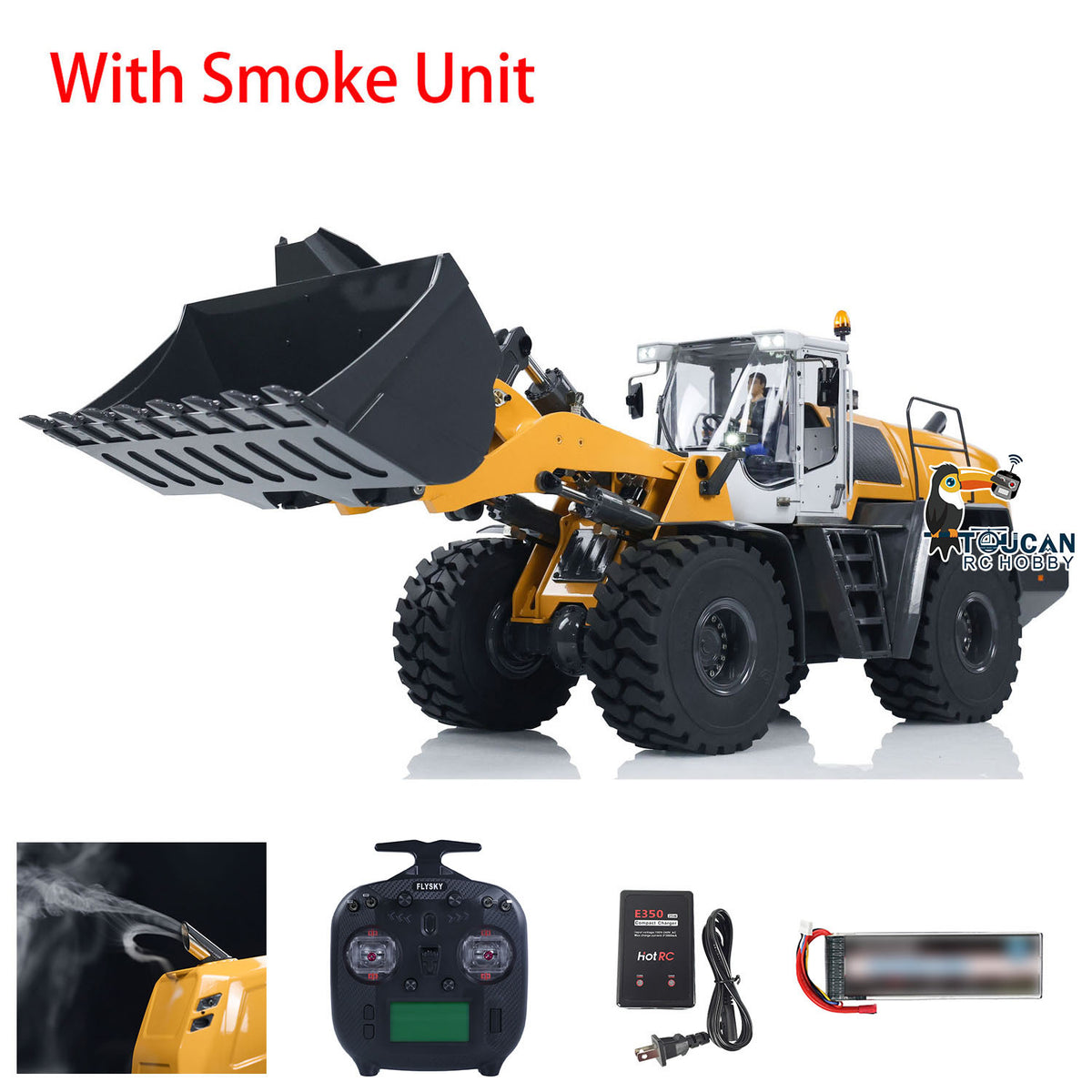 TOUCAN RC HOBBY US Stock XDRC 580 1/14 Metal RC Hydraulic Loader RTR 4-Way Valve Brushless Motor Quick Attachment System Smoke Light Sound for Collectors