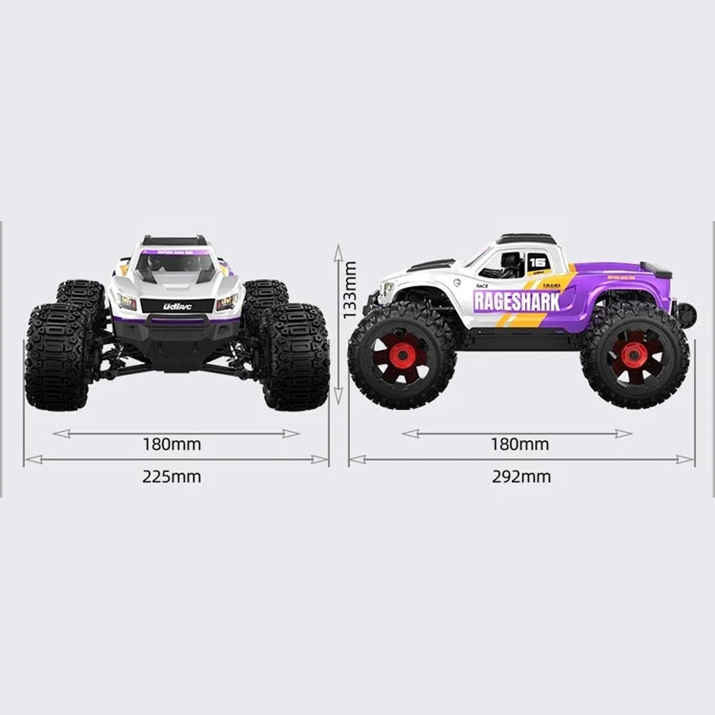 30KM/H UdiRC 1/16 4WD RC Off Road Car Radio Control High Speed Vehicle Model UD1611 390 Brushed Motor 30A ESC Light System RTR