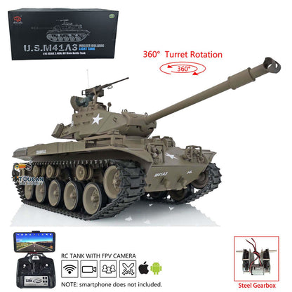 TOUCAN RC HOBBY Henglong 1/16 Plastic TK7.0 USA Walker Bulldog 3839 RTR RC Tank FPV 360 Degrees Turret Smoke BB IR Sounds Lights Steel Driving Gearbox