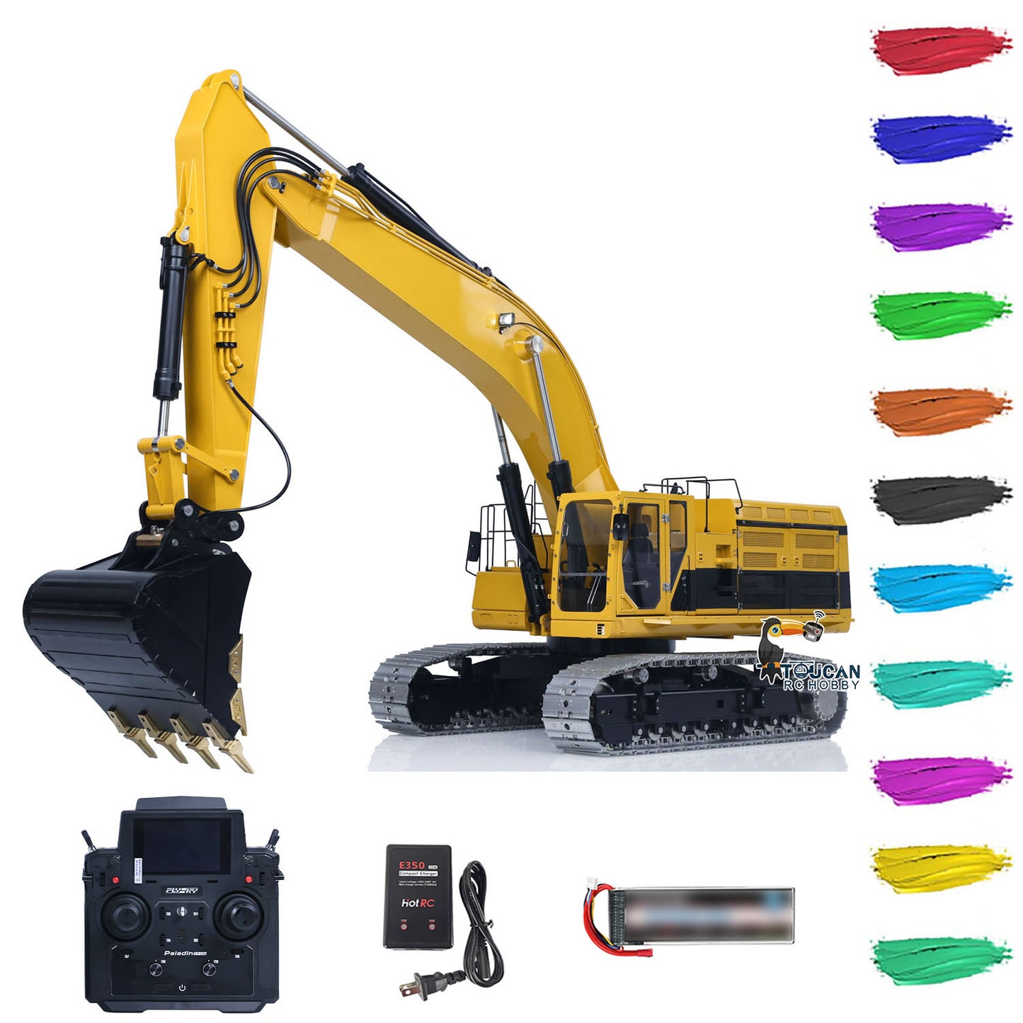 In Stock LESU Metal 1/14 RC Hydraulic Excavator C374F RTR Radio Controlled Digger Heavy Machine Paladin PL18EV LITE Battery Sound Smoke