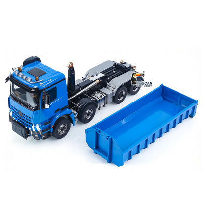 1/14 Remote Control Hydraulic Full Dumper 8*8 5 Valves RC Roll On Off Tipper Engineering Vehicle Differential Locks No Charger