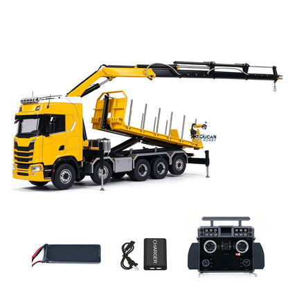 TOUCAN RC HOBBY LXY 10x10 Metall 1/14 RC Hydraulischer Tieflader Holztransporter 770S Automodell 5-Achsen ferngesteuerter Kran-Kipper