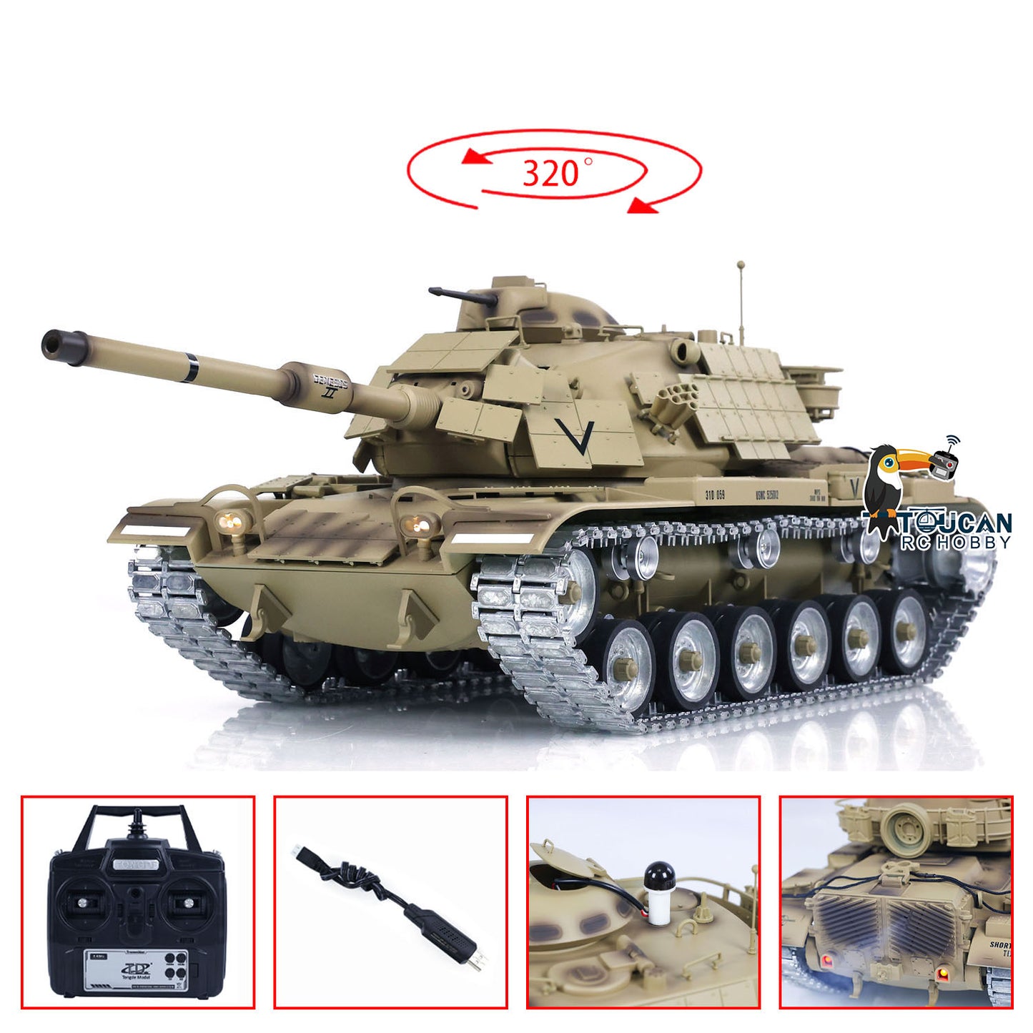IN STOCK Tongde Model 1/16 RC Battle Tank M60A1 ERA USA Remote Control Armored Vehicle Panzer Hobby Model Sound Painted Assembled