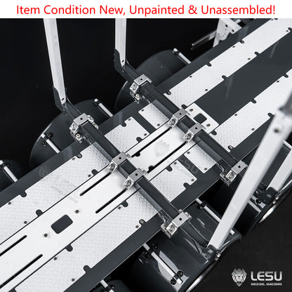 LESU 1/14 Metal RC Log Semi Trailer KIT Wood Transport Vehicle Light Electric Drum Brake Lifting Leg for TAMIYA Tractor Dumper