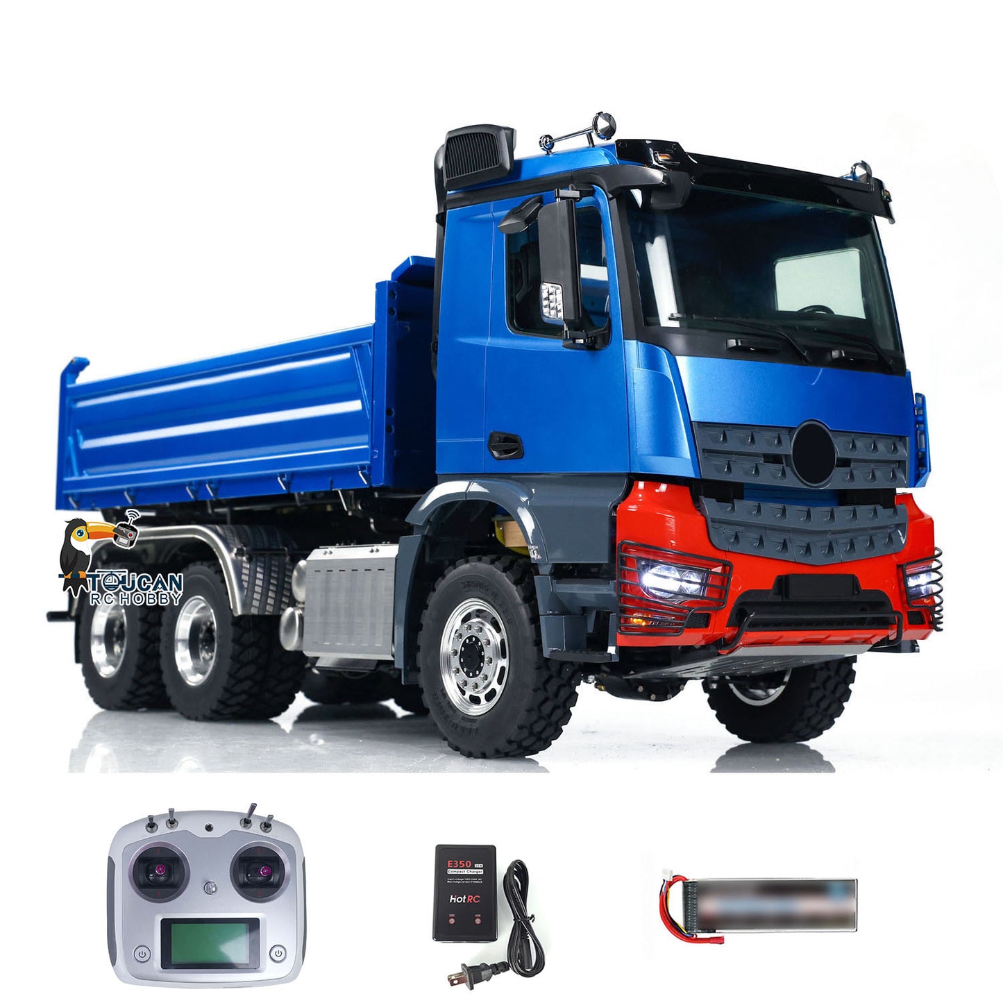 LESU K3363 Cabin 1/14 Metal 6x6 RC Hydraulic Dump Truck Model FlySky I6S Radio Controller 3 Speed Transmission Differential Lock for Club Events