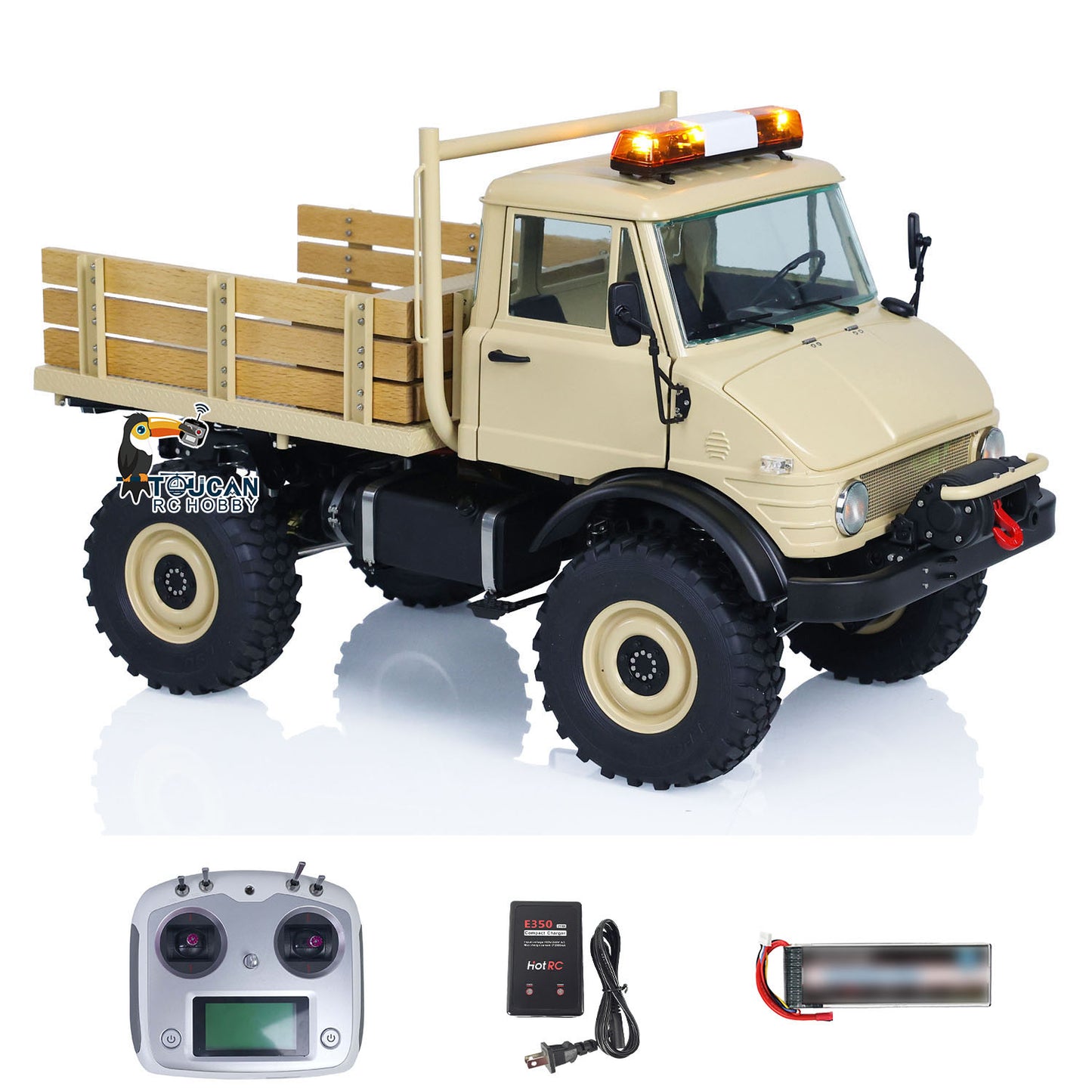 LESU UM406 1/10 Metal RC Off-Road Vehicle 2-Speed Transmission Winch Alloy Wheel Hubs Sound Light System FS I6S Controller for Outdoor Hobbyists