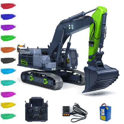 Toucan 395F 1/12 Metal RC Hydraulic Excavator RTR Dual Pump System 6CH Valve 2830 Brushless Drive Motors Smoke Sound Light for Hobby Collectors