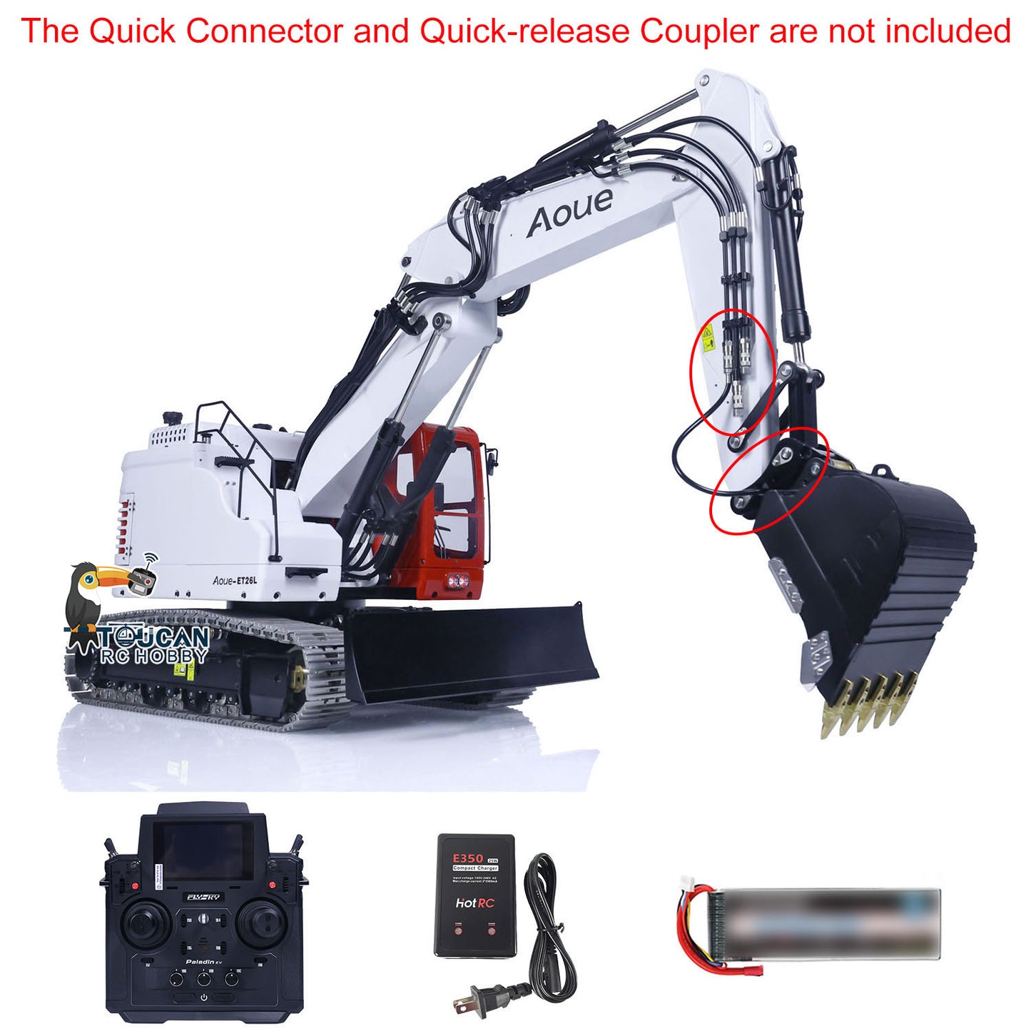 LESU AOUE ET26L 1/14 Metal RC Hydraulic Excavator B0012 RTR Short Tail 3-Arm Tracked Digger Construction Model Light FlySky PL18EV Controller for Hobby Collectors
