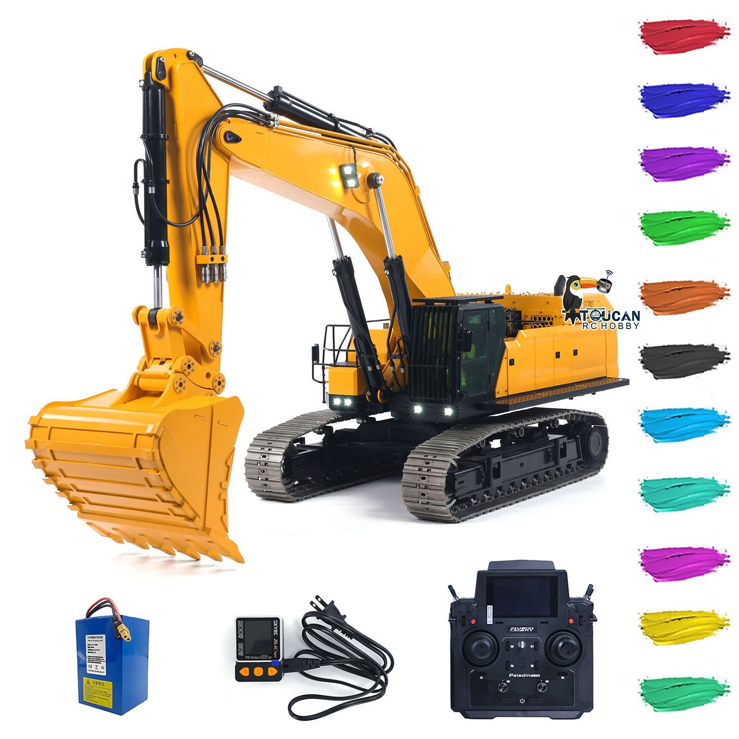 1/12 395F Metal RC Excavator Remote Control Hydraulic Heavy Digger