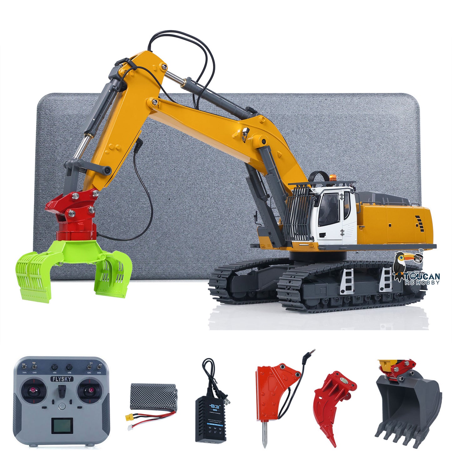 Fast Free Shipping 1/18 Kabolite 5901 100S Electric Lifting RC Excavator Flysky Remote Control Digger Engineering Vehicle Electric Ripper Hammer