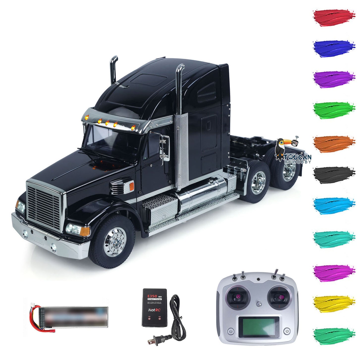 Customized DIY TAMIYA Knight Hauler 56314 6*4 1/14 RC Tractor Truck Remote Control Lorry Car Model Light Sound I6S Radio Battery