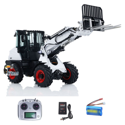 TOUCAN RC HOBBY LESU AOUE AT1050 1/14 Metal 4X4 RC Hydraulic Telescopic Arm Loader FlySky I6S Radio Controller Fork Bucket Sound Light System