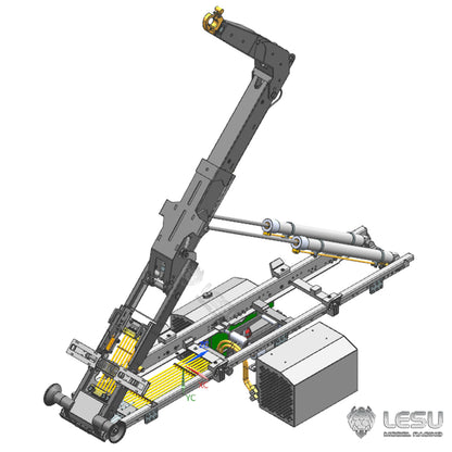 LESU Metal Roll On Off Dump Truck Frame Telescopic A0060 Foldable A0061 5-way Valves for 1/14 Remote Control Hydraulic Full Dumper No Chassis Rail