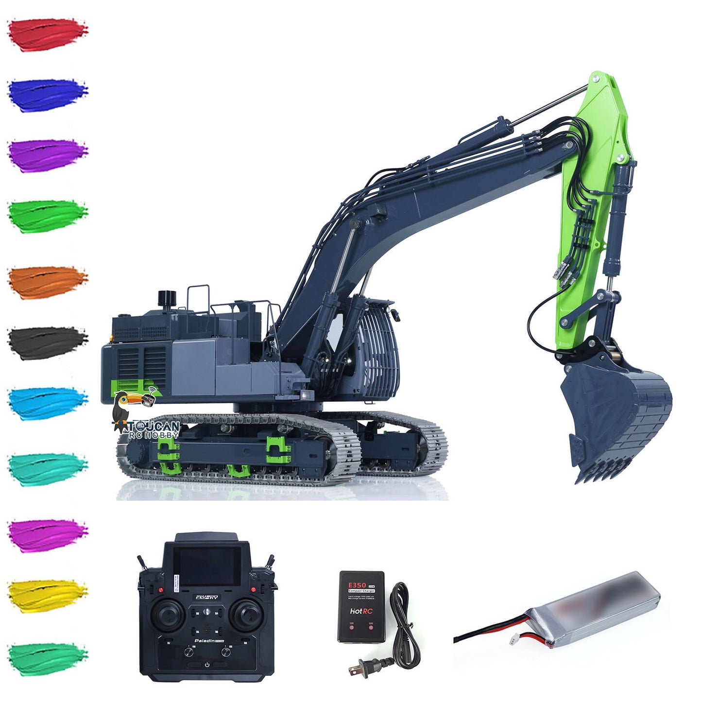 LESU Metal 1/14 RC Hydraulic Excavator Aoue ZX490 Upgraded Remote Control Heavy Digger Model Paladin PL18EV Lite Sound Smoke