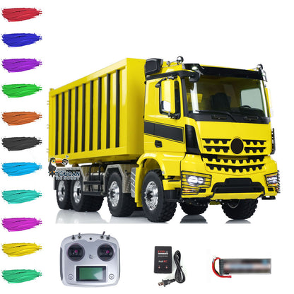 LESU K3363 Cabin 1/14 Metal 8x8 RC Hydraulic Dump Truck with 2 Speed Transmission FlySky I6S Radio System for Remote Control Construction Enthusiast