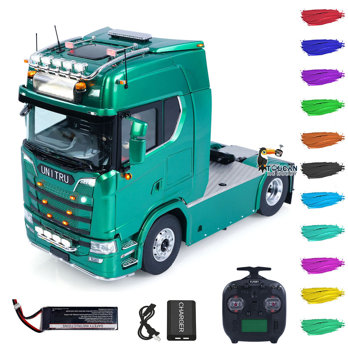 In Stock TOUCAN RC HOBBY Z008 1/14 4x4 Metal Chassis RC Tractor Truck 2Speed Gearbox Magnetic High Roof Chassis Suspension Smoke Light Sound RTR