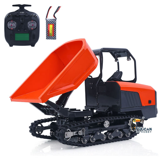 In Stock Metal LESU 1/14 RC Dump Truck KC300HR-5 Hydraulic Remote Control Tracked Tipper Car Model 180 Degree Rotation Openable Door Lights
