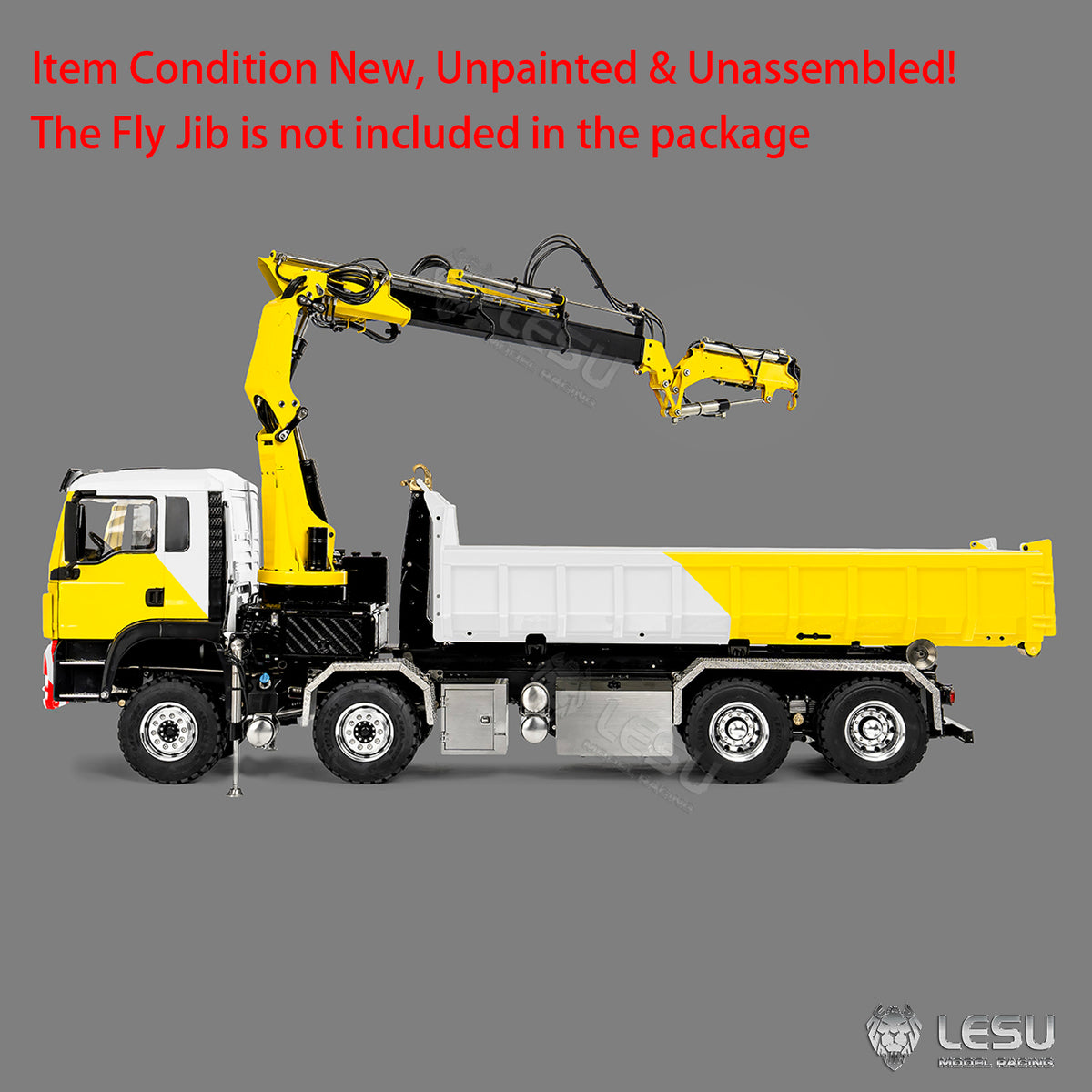 TOUCAN RC HOBBY LESU Z0124 1/14 8x8 Hydraulic Crane RC Roll Off Dump Truck with TGS Cabin Metal Chassis Telescopic Hook Lift 3 Speed Gearbox Light Sound System