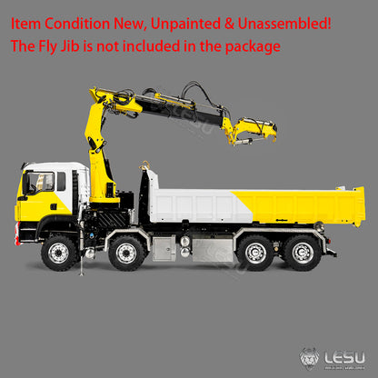 TOUCAN RC HOBBY LESU Z0124 1/14 8x8 Hydraulic Crane RC Roll Off Dump Truck with TGS Cabin Metal Chassis Telescopic Hook Lift 3 Speed Gearbox Light Sound System