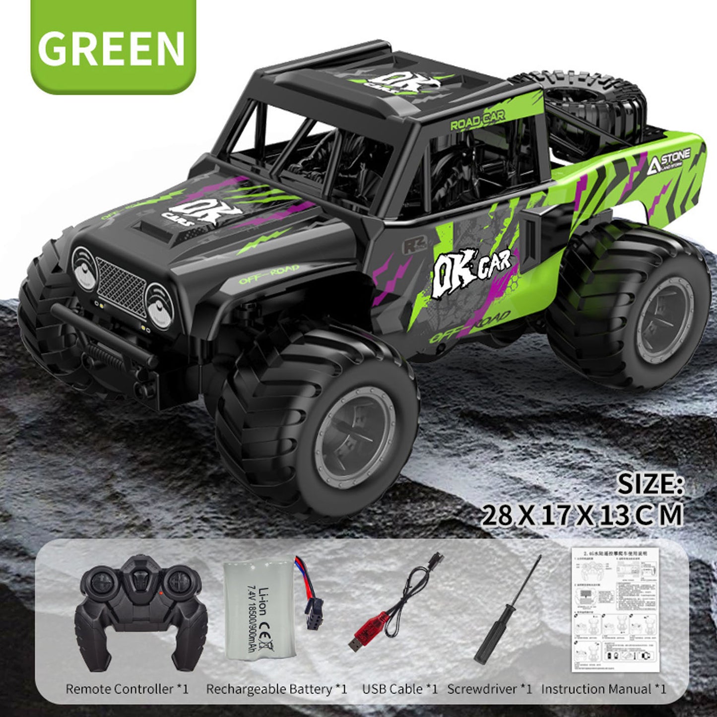 1:18 RC Off Road Car Q191 Waterproof Remote Control Amphibious Vehicle 360 Rotation Stunt Car Electric 4WD Ready To Run Battery