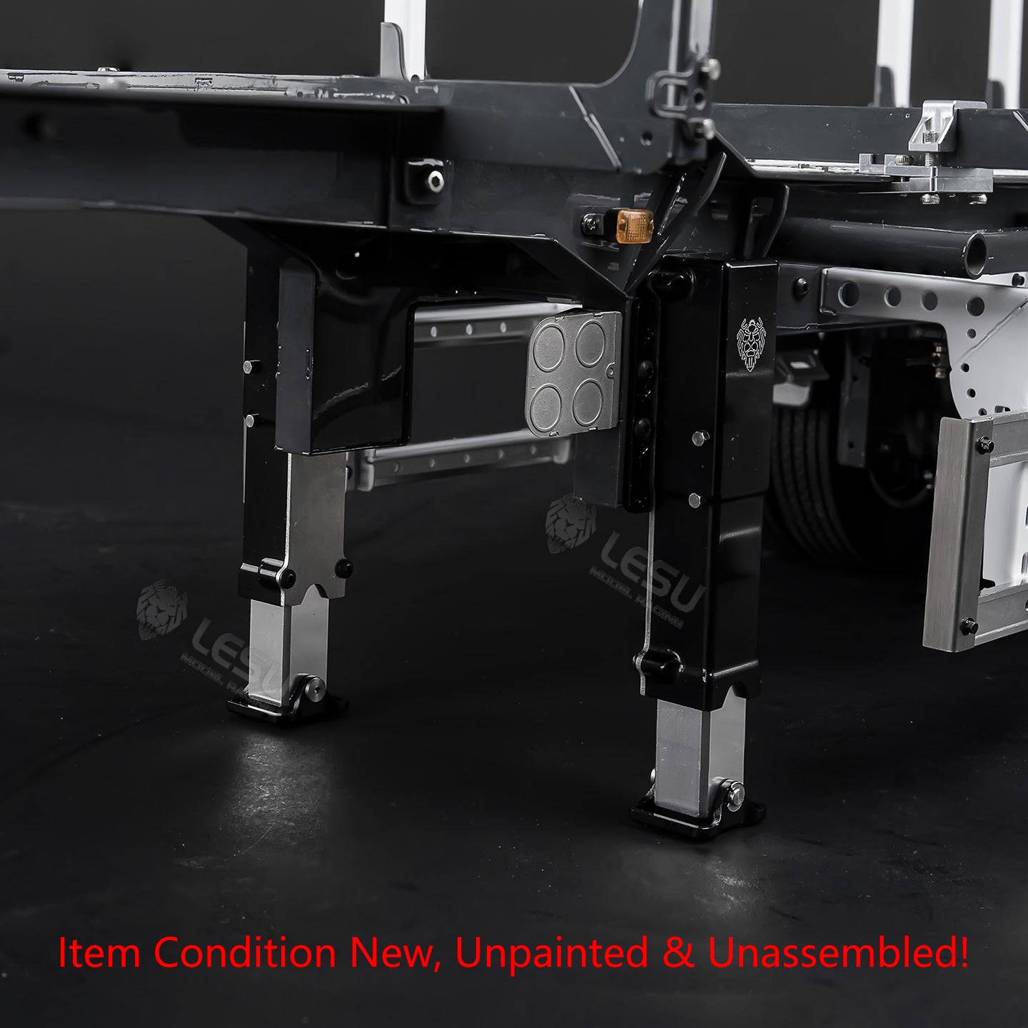 LESU A0053 1/14 Metal RC Log Semi Trailer with Electric Support Legs Magnetic Power Connector for Tractor Truck Weekend Outdoor Fun