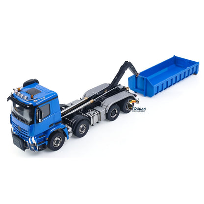 1/14 Remote Control Hydraulic Full Dumper 8*8 5 Valves RC Roll On Off Tipper Engineering Vehicle Differential Locks No Charger