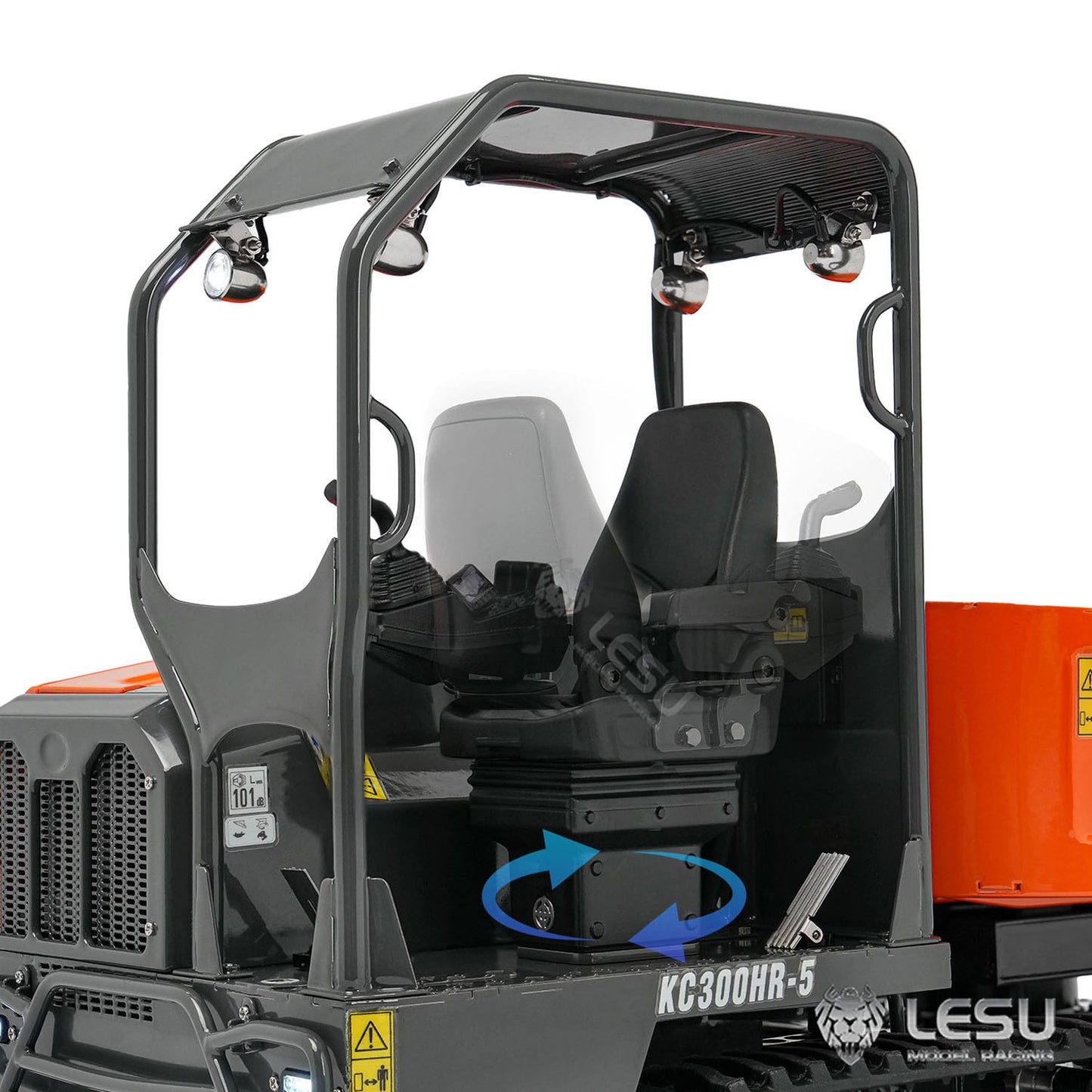 1/14 Hydraulic Remote Control Tracked Dumper KC300HR-5 Unpainted KIT LESU Metal RC Tipper Model Light System No Battery
