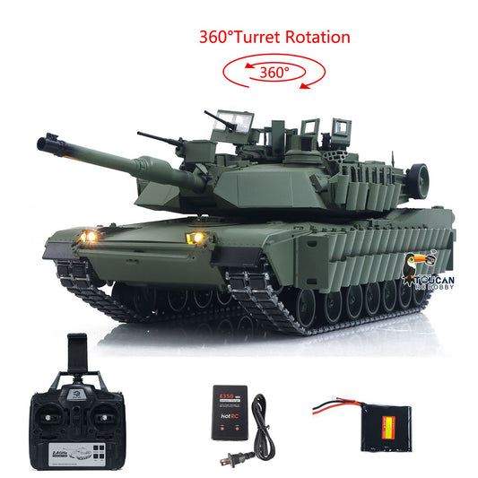 TOUCAN TUSK II 1/16 Metal Remote Control Tank 3918 Abrams M1A2 IR Dual Flow Gearbox Turret 360 Rotation Barrel Recoil Elevation
