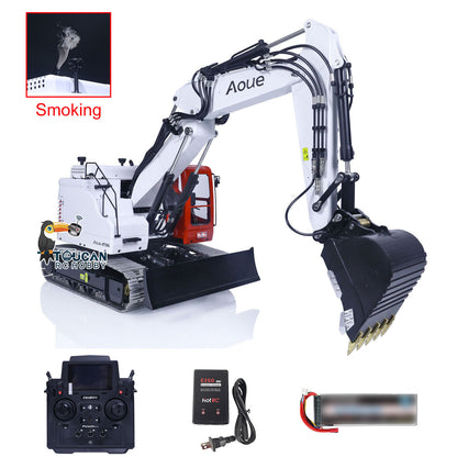 LESU AOUE ET26L 1/14 Metal RC Hydraulic Excavator B0012 RTR Short Tail Three-Arm Digger 6+2CH Directional Valve Quick Release Sound & Light Smoke GPS.