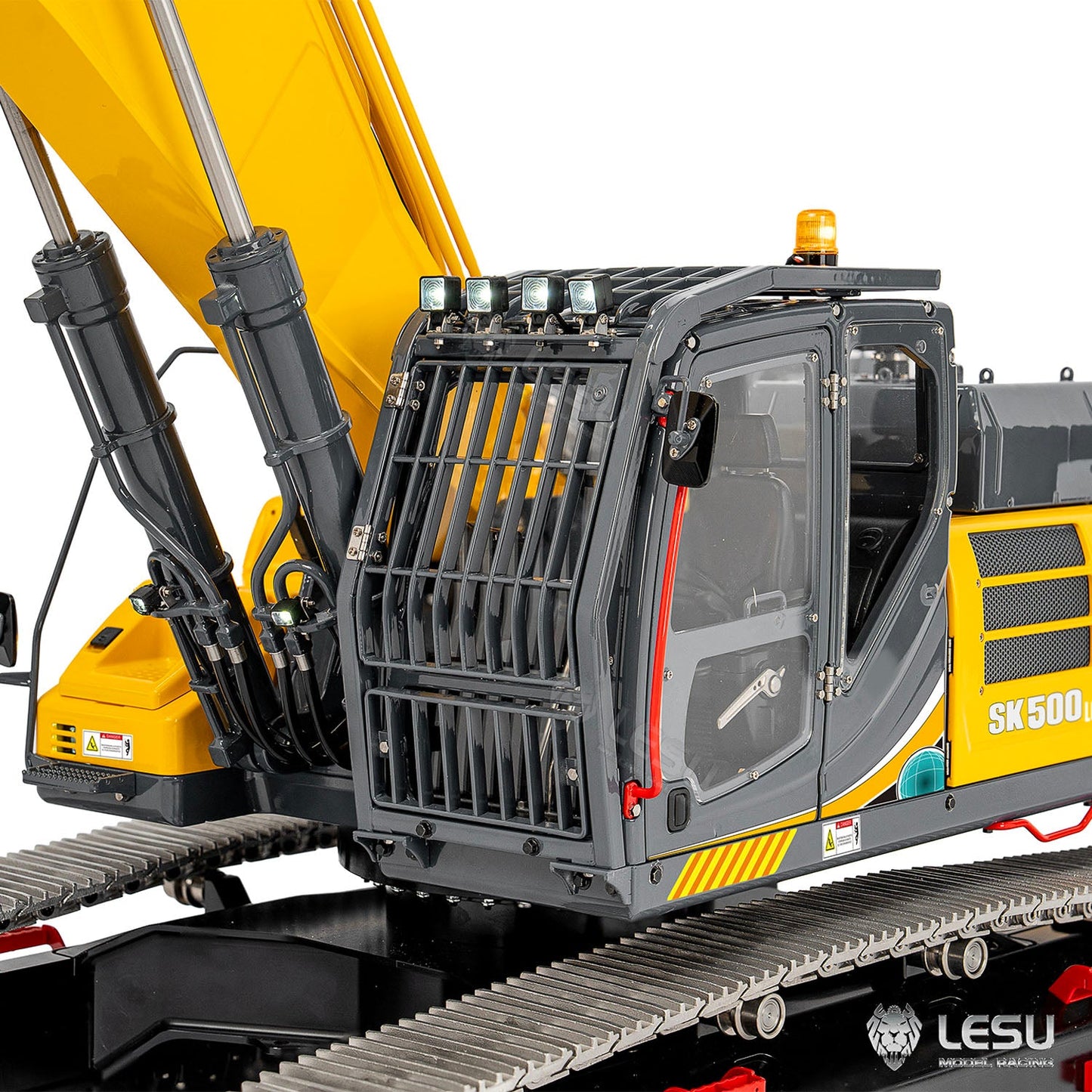 Metal LESU 1/14 Remote Control Hydraulic Tracked Excavator SK500 RC Digger 6CH Valve 3MAP Pump Brass Relief Valve Light System