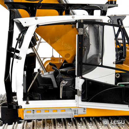 LESU 1/14 RC Hydraulic Excavator LR956 Metal 3 Arms Remote Control Digger Model 4+3CH Valve Dual Pumps Light Flysky PL18EV LITE