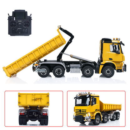 1/14 Remote Control Hydraulic Full Dumper 8*8 5 Valves RC Roll On Off Tipper Engineering Vehicle Differential Locks No Charger
