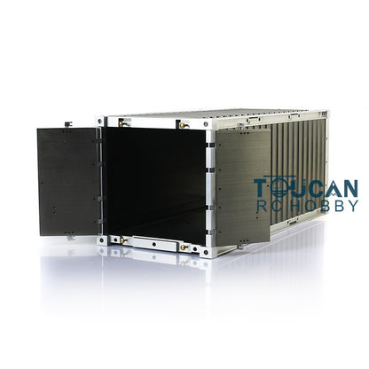 20ft 2Axles Metal Container Box Unpainted Spare Part for DIY TAMIlYA 1/14 Remote Controlled Truck Semi Trailer Cars Model