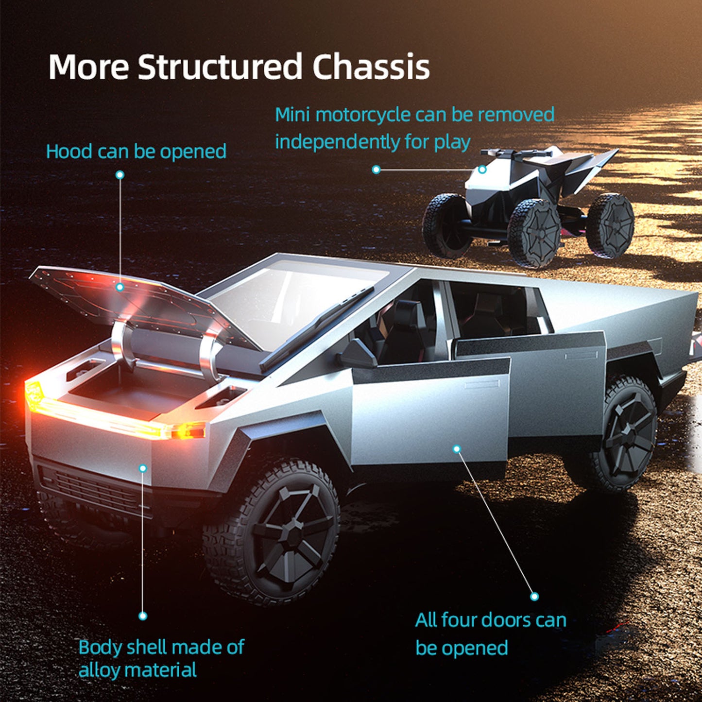 JJRC C8817-A 1/18 4*4 Remote Control Off Road Vehicle RC Crawler Car Model 2 Speed RTR Alloy Shell Mini Motorcycle LED Light