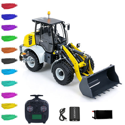 TOUCAN RC HOBBY Lesu Aoue WA100M-8 1/14 Metal RC Hydraulic Loader 4X4 Axle Differential Lock 3+1 Valve Manual Quick Release Coupler Light Sound ST8 Radio