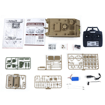 TOUCAN RC HOBBY Tongde 1/16 RC Tank M2412-C M113A2 APC Infrared Turret Rotary 360 Degree Remote Control Electric Military Vehicle Metal Wheels