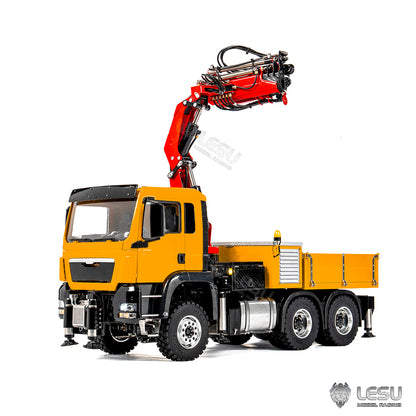LESU 3363 1/14 8X8/6X6 Metal RC Hydraulic Crane Truck Axles Differential Locks 7CH Valve 6 Outriggers 3-speed Gearbox Light Sound for Adult