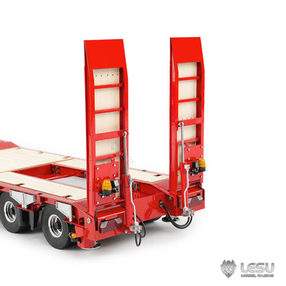 LESU 1/14 Metal Hydraulic Lifting Tailboard Trailer Rear Support Legs 2CH Valve Pump for RC Tractor Truck DIY Lorry Excavator